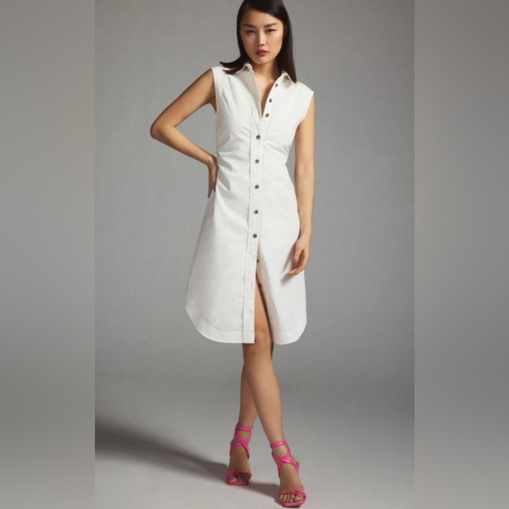 Pilcro Midi Collared Shirt Dress